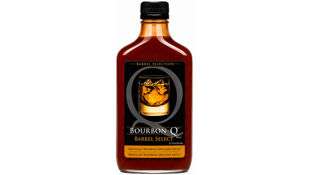 Bourbon-Q Barrel Selection Kentucky Bourbon Grillades Sauce barbecue sauce bottle on a white background