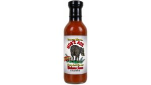 Hog’s Ass Hot Barbeque Sauce bottle – sweet smoky habanero BBQ sauce