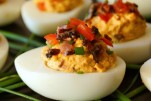 Smoky Tomato-Bacon-Chipotle Deviled Eggs