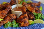 Crispy Tandoori Chicken Drumsticks with Mango Chutney