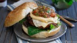 Hummus-stuffed Salsa Burgers