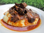 BBQ Pot Roast over Cheddar Ranch Grits