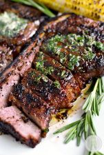 Fire Cracker Grilled Steak with Herb Butter