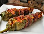 Sweet and Spicy Bacon Wrapped Stuffed Anaheim Peppers