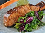 Sweet & Spicy Peach Glazed Salmon