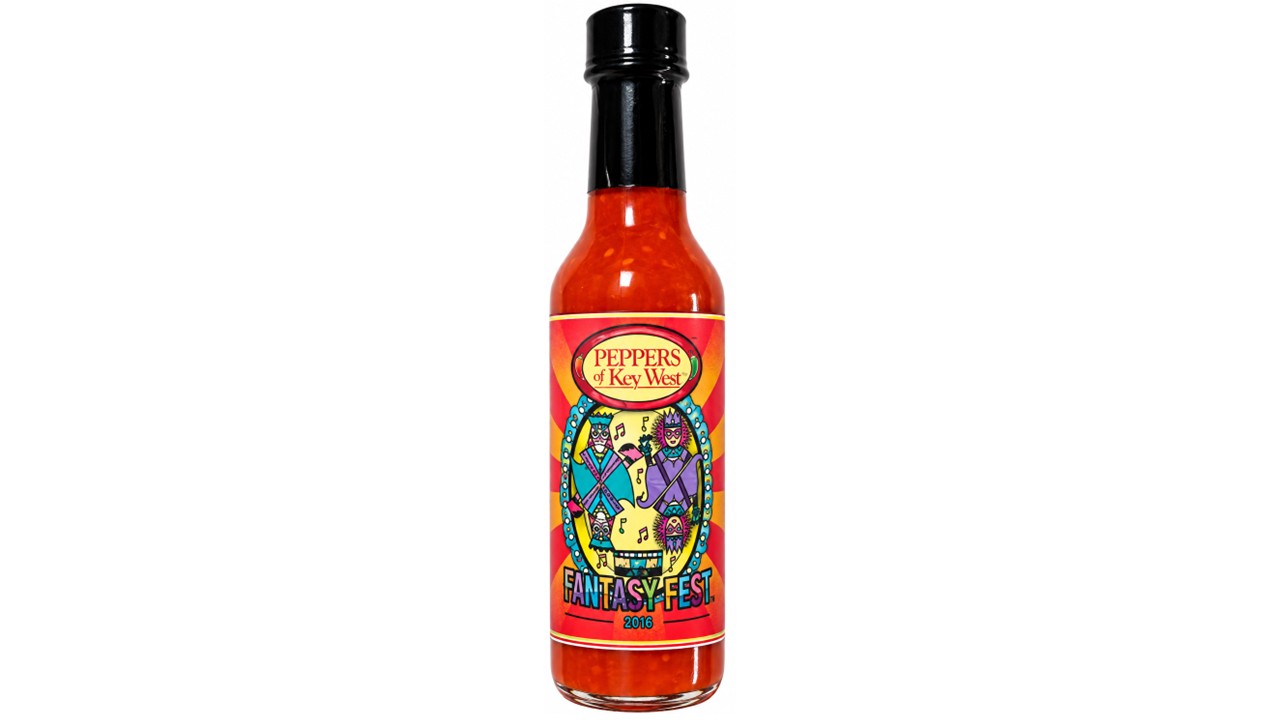 Peppers of Key West Fantasy Fest 2016 Hot Sauce collectible bottle
