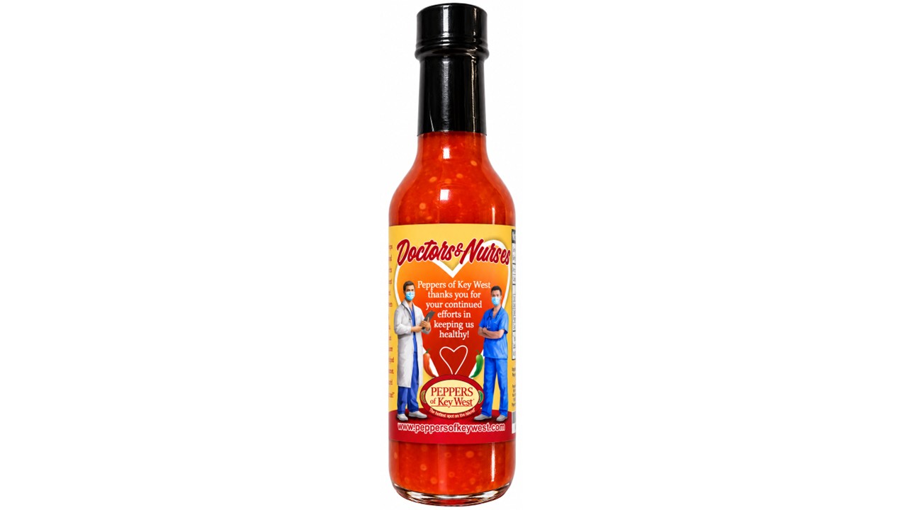 Peppers of Key West Doctors & Nurses Thank You Hot Sauce bottle