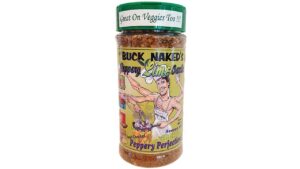 Chef Buck Naked’s Peppery Lime Spice hot sauce with zesty citrus flavor and bold pepper heat from Peppers of Key West