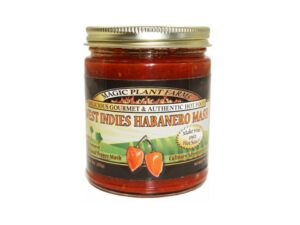 Carolina Reaper mash puree from Magic Plant Farm showing extreme heat chili pepper concentrate