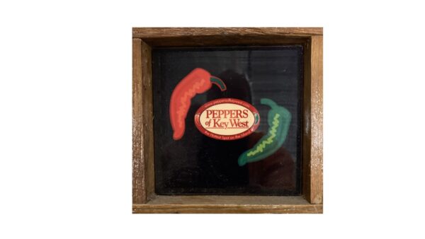 Lobster Trap Art's "Green and Red Peppers” Framed Tile