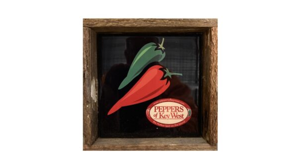 Lobster Trap Art's "Over and Under Peppers" Framed Tile