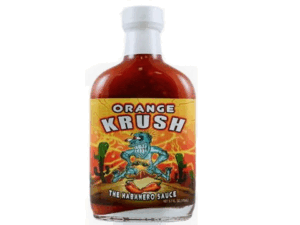 Orange Krush Habanero Hot Sauce for tacos, wings, grilled chicken, seafood, burgers, and spicy BBQ recipes