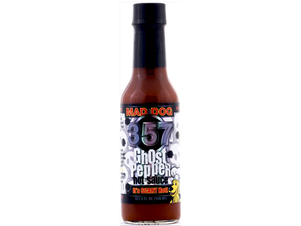 mad dog 357 ghost pepper hot sauce extreme heat bhut jolokia spicy chili sauce high scoville hot sauce