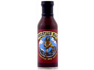 Mountain Man chipotle BBQ sauce bottle with smoky chipotle flavor and rich barbecue glaze