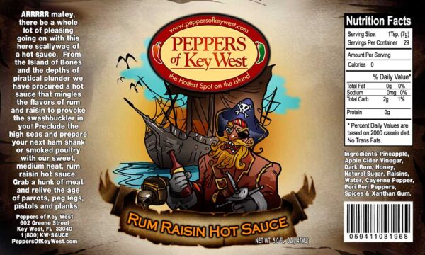 Peppers of Key West Tropical Rum, Pineapple and Raisin Hot Sauce - Image 2