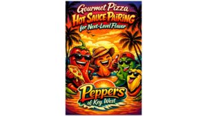 Gourmet pizza slices with hot sauce pairing featuring bold spicy flavors and colorful toppings