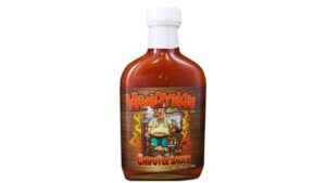 Handyman Chipotle Hot Sauce bottle with smoky chipotle peppers and bold spicy flavor