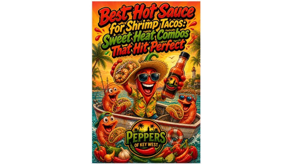 Best hot sauce for shrimp tacos with sweet and spicy habanero sauce on grilled shrimp tacos