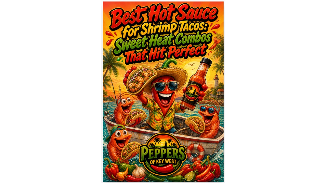 Best hot sauce for shrimp tacos with sweet and spicy habanero sauce on grilled shrimp tacos