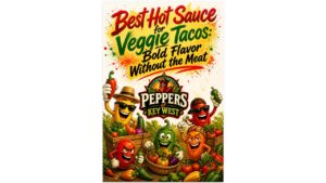 Best hot sauce for veggie tacos with roasted vegetables, spicy habanero sauce on vegetarian tacos