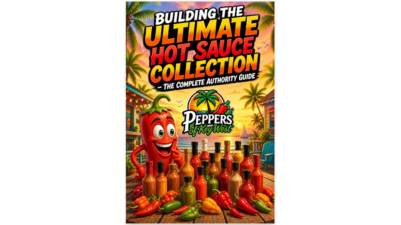 building the ultimate hot sauce collection with multiple chili pepper sauces showing heat levels from mild to extreme carolina reaper