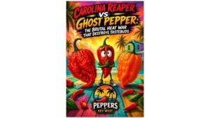 Carolina Reaper vs Ghost Pepper comparison showing extreme heat peppers and hot sauce intensity