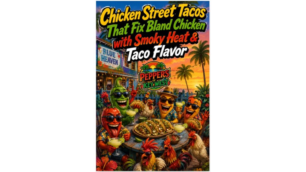 Chicken street tacos loaded with smoky grilled chicken, fresh toppings and spicy hot sauce on warm tortillas