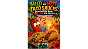Mild vs hot taco sauces comparison showing different heat levels and taco sauce pairings for beef chicken and fish tacos