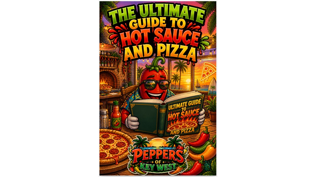 ultimate guide to hot sauce and pizza showing balanced hot sauce pairing enhancing pizza flavor with peppers of key west sauces