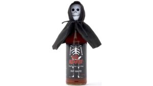 Ass Reaper Hot Sauce bottle featuring an extreme blend of hot peppers for intense heat and bold flavor.