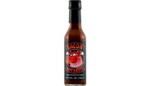Peppers of Key West Bacon Hot Sauce with smoky bacon flavor and bold pepper heat