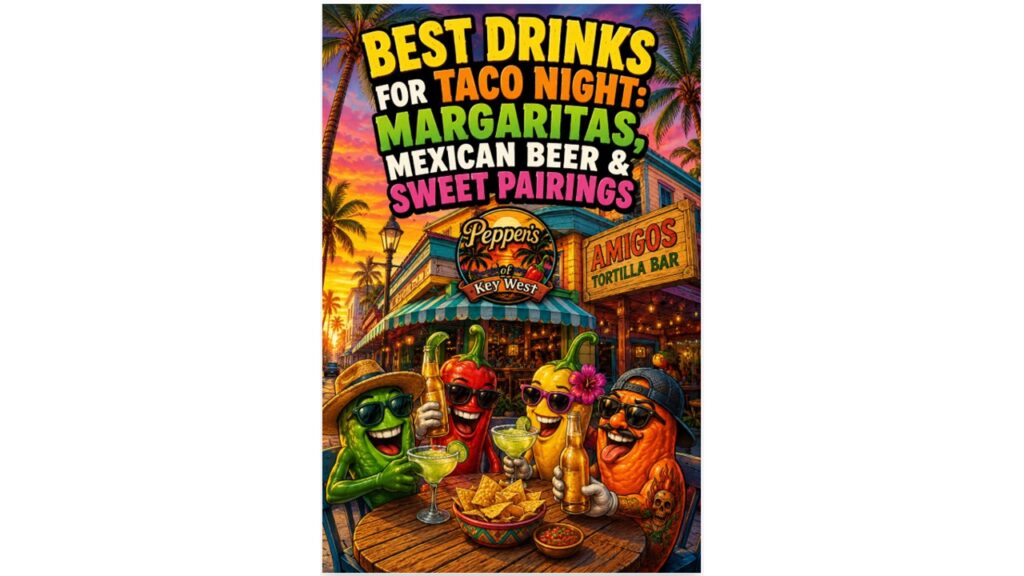 Best drinks for taco night featuring margaritas, Mexican beer, aguas frescas, tropical beverages and sweet drink pairings with tacos