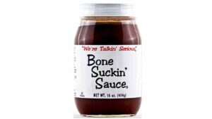Bone Suckin’ Sweet Southern BBQ Sauce bottle featuring rich Southern-style barbecue flavor with sweet smoky notes for grilling and barbecue.