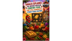 Traditional Mexican tamales wrapped in corn husks and filled with savory meats, peppers, cheese, and authentic seasonings, showcasing one of Mexico's oldest and most beloved comfort foods