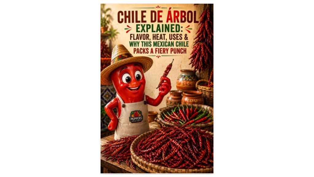 Professor Pepper introduces dried chile de árbol peppers at a traditional Mexican market for a guide to their flavor, heat, and culinary uses.