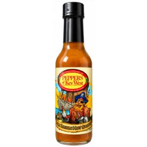 Peppers of Key West Tropical Rum, Pineapple & Raisin Hot Sauce bottle